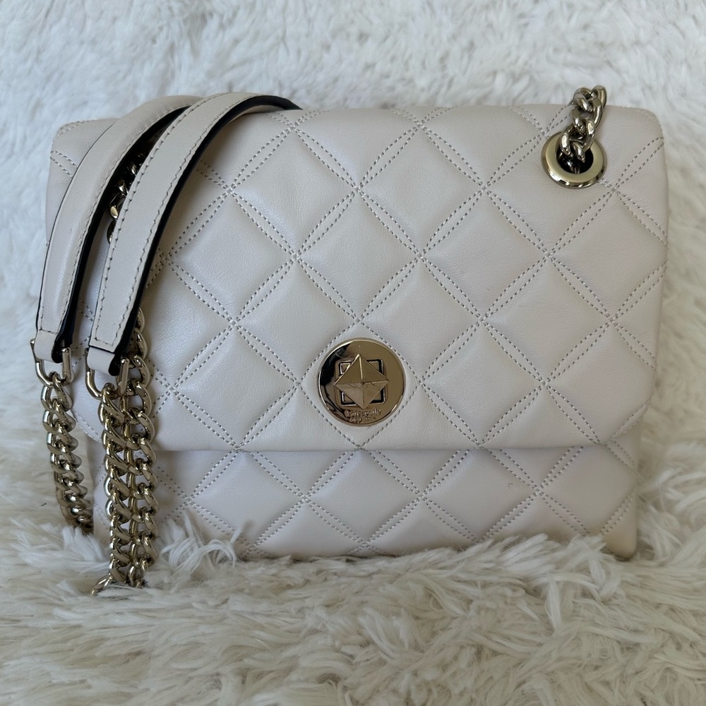 Kate Spade Cream Quilted Shoulder / Crossbody Bag